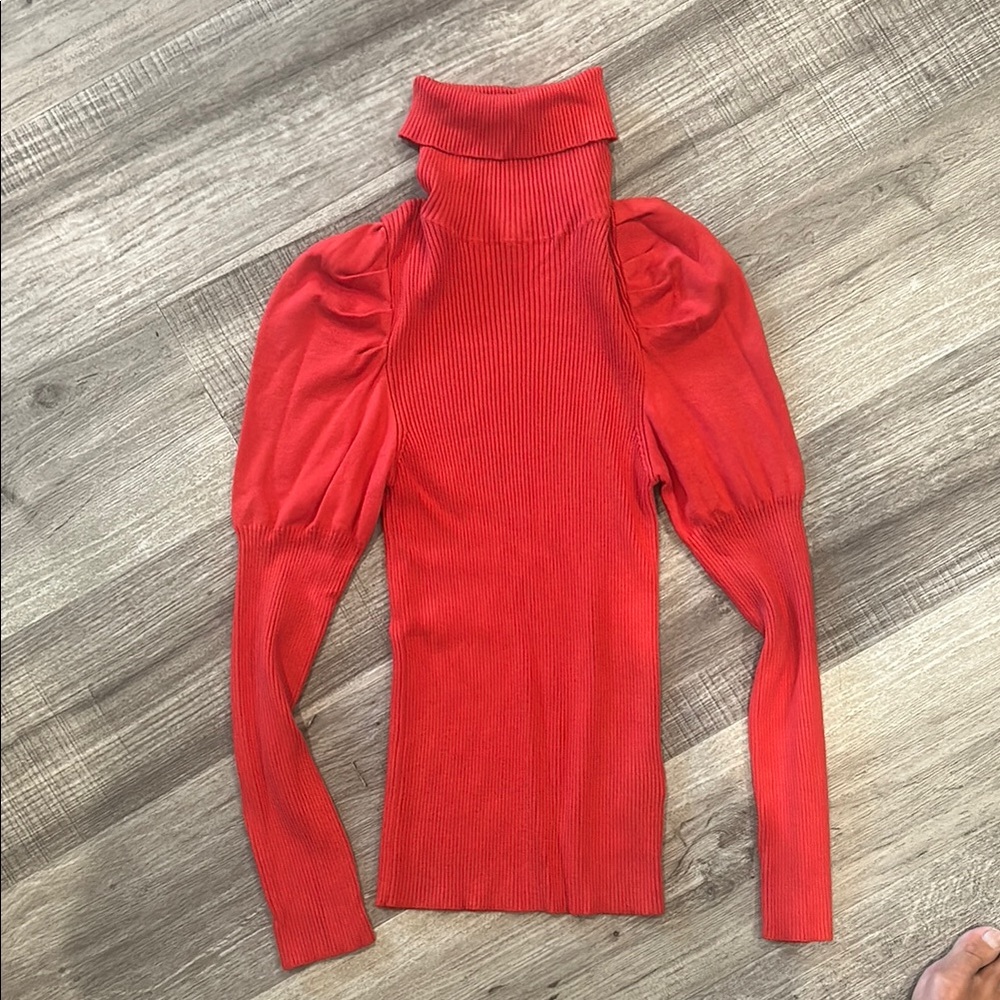 Anthropologie Scarlet Ribbed Sweater